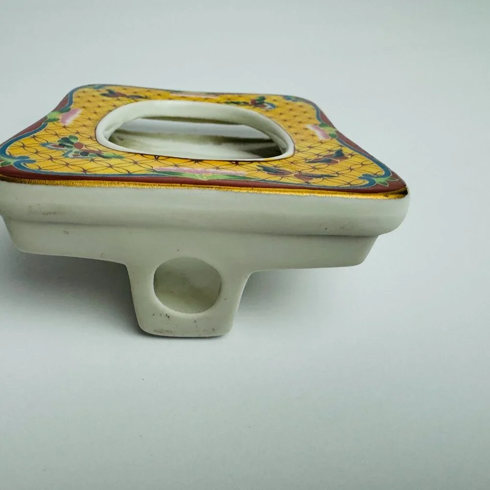 Vintage TAKAHASHI Cloisonne Ceramic Picture Frame Hand Painted Butterfly